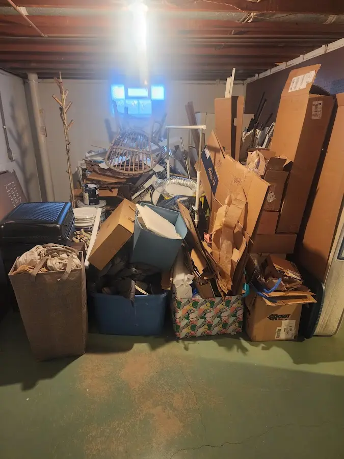 Roll-off dumpster container at job site for 8 Yard Dumpster Rental in East Palestine